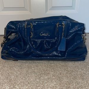 Teal patent leather Coach Bag